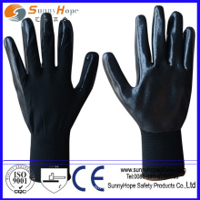 13g Nylon glatte Oberfläche schwarz Nitril Palme Handschuh